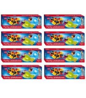 4 SZT. X Farby plakatowe St. Majewski seria MONA, 12 kolorów x 20 ml