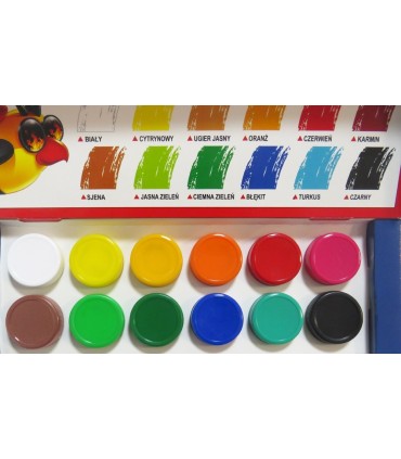 4 SZT. X Farby plakatowe St. Majewski seria MONA, 12 kolorów x 20 ml