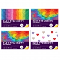 4 SZT. X BLOK RYSUNKOWY KOLOROWY, A4, 10 KARTEK, 80g, INTERDRUK