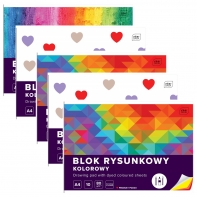 5 SZT. X BLOK RYSUNKOWY KOLOROWY, A4, 10 KARTEK, 80g, INTERDRUK