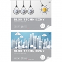 2 SZT. X BLOK TECHNICZNY BIAŁY A3 INTERDRUK 10 ARKUSZY 170g