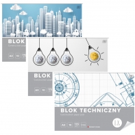 3 SZT. X BLOK TECHNICZNY BIAŁY A3 INTERDRUK 10 ARKUSZY 170g
