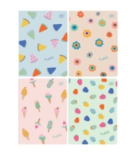 4X ZESZYT A5, 32 KARTKI, KRATKA Z MARGINESEM, SWEET VIBES, INTERDRUK