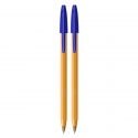 2 SZT x DŁUGOPIS BIUROWY ZE SKUWKĄ BIC ORANGE ORIGINAL FINE 0,8 MM, NIEBIESKI