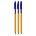 3 SZT x DŁUGOPIS BIUROWY ZE SKUWKĄ BIC ORANGE ORIGINAL FINE 0,8 MM, NIEBIESKI
