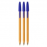 3 SZT DŁUGOPIS BIUROWY ZE SKUWKĄ BIC ORANGE ORIGINAL FINE 0,8 MM, NIEBIESKI