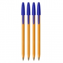 4 SZT x DŁUGOPIS BIUROWY ZE SKUWKĄ BIC ORANGE ORIGINAL FINE 0,8 MM, NIEBIESKI