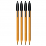 4 SZT x DŁUGOPIS BIUROWY ZE SKUWKĄ BIC ORANGE ORIGINAL FINE 0,8 MM, CZARNY