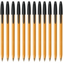12 SZT x DŁUGOPIS BIUROWY ZE SKUWKĄ BIC ORANGE ORIGINAL FINE 0,8 MM, CZARNY