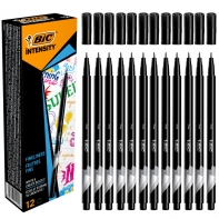 12 SZT. X CIENKOPIS KREŚLARSKI BIC INTENSITY FINE CIENKA KOŃCÓWKA 0,4 MM – CZARNY