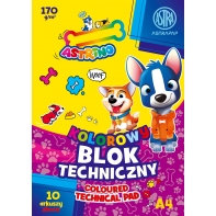  Blok techniczny kolorowy ASTRINO ASTRA 10 kartek A4
