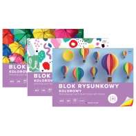 BLOK RYSUNKOWY KOLOROWY 20 KARTEK 10 KOLORÓW A3 80g Interdruk
