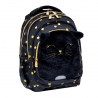  Plecak szkolny trzykomorowy ASTRABAG FLUFFY KITTY BLACK kot z pluszu