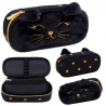 Usztywniany piórnik saszetka ASTRABAG FLUFFY KITTY BLACK kot z pluszu