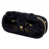 Usztywniany piórnik saszetka ASTRABAG FLUFFY KITTY BLACK kot z pluszu