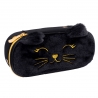 Usztywniany piórnik saszetka ASTRABAG FLUFFY KITTY BLACK kot z pluszu