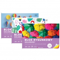 BLOK RYSUNKOWY KOLOROWY 20 KARTEK 10 KOLORÓW A4 80g Interdruk