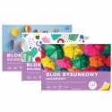 3 SZT. X BLOK RYSUNKOWY KOLOROWY 20 KARTEK 10 KOLORÓW A4 80g Interdruk
