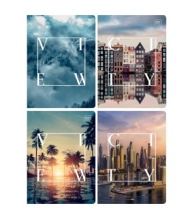 4X ZESZYT A5, 60 KARTEK, KRATKA Z MARGINESEM, CITY & VIEW by INTERDRUK
