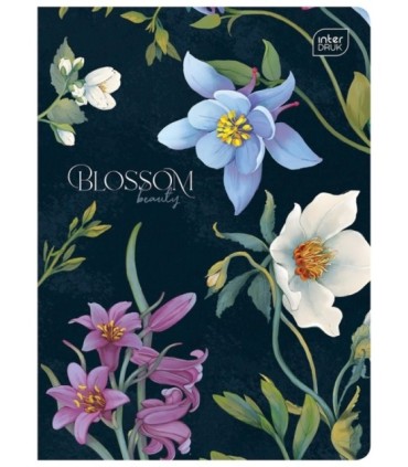 4 X ZESZYT A5, 60 KARTEK, LINIA Z MARGINESEM, DLA DZIEWCZYNY W KWIATY, INTERDRUK