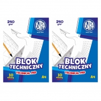 Blok techniczny Astra A4 240g/m2 10 arkuszy