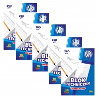 Blok techniczny Astra A4 240g/m2 10 arkuszy
