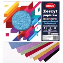 Wycinanka zeszyt A5 papierów kolorowych samoprzylepnych 8 kart BROKATOWYCH REXUS BENIAMIN