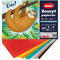 Wycinanka zeszyt A4 papierów kolorowych samoprzylepnych 8 kart REXUS BENIAMIN