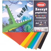 Wycinanka zeszyt A4 papierów kolorowych kredowych 8 kart REXUS BENIAMIN