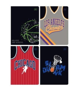 4X ZESZYT A5, 32 KARTKI, KRATKA, KOSZYKÓWKA, BASKETBALL, INTERDRUK, INTERDRUK