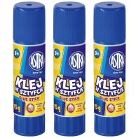 3x klej szkolny, biurowy w sztyfcie 15 g ASTRA, bardzo mocny, niemarszczący papieru