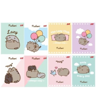 8X ZESZYT A5 32 KARTKI PUSHEEN: 4x KRATKA + 4x TRZY LINIA