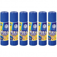 6x klej szkolny, biurowy w sztyfcie 15 g ASTRA, bardzo mocny, niemarszczący papieru