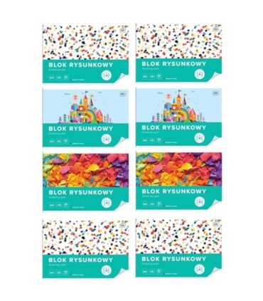 8 SZT. x BLOK RYSUNKOWY INTERDRUK A4 20 kartek, 80g