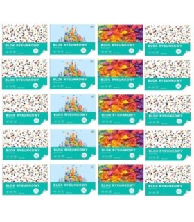 20 SZT. x BLOK RYSUNKOWY INTERDRUK A4 20 kartek, 80g