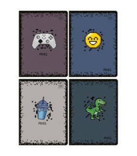 4X ZESZYT A5 16 KARTEK, DO NAUKI PISANIA,  W TRZY LINIE, PIXEL+ ŚCIAGAWKA
