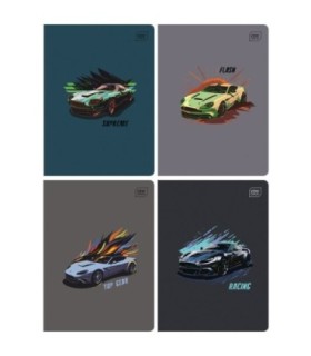 4X ZESZYT A5, 16 KARTEK, W TRZY LINIE, INTERDRUK, CARS DLA CHŁOPCA