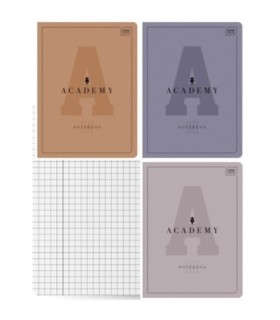 3X ZESZYT A4, 60 KARTEK, KRATKA Z MARGINESEM, INTERDRUK ACADEMY PASTEL