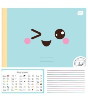 POZIOMY ZESZYT A4 DO NAUKI PISANIA, 32 KARTKI, W TRZY LINIE, EMOTKA