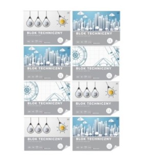 8 SZT. X BLOK TECHNICZNY BIAŁY A3 INTERDRUK 10 ARKUSZY 170g