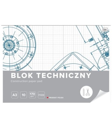 8 SZT. X BLOK TECHNICZNY BIAŁY A3 INTERDRUK 10 ARKUSZY 170g