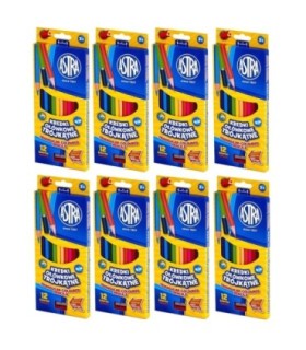 8x kredki ołówkowe trójkątne Astra Vision 12 szt. + temperówka