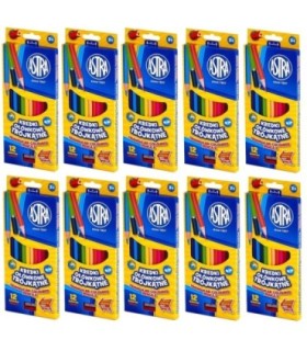 10x kredki ołówkowe trójkątne Astra Vision 12 szt. + temperówka