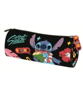 Piórnik tuba jednokomorowy St.Majewski STITCH BLACK ALOHA