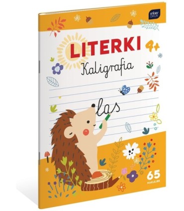 LITERKI KALIGRAFIA format A4 nauka pisania + kolorowanka + naklejki INTERDRUK