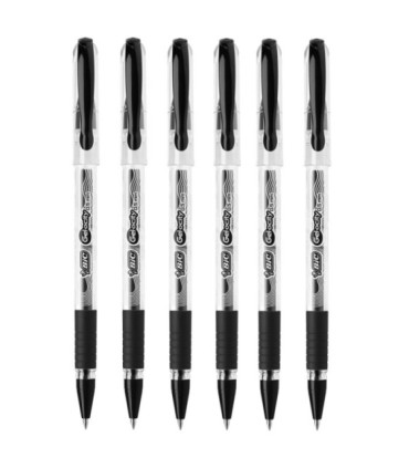 6 SZT. X DŁUGOPIS ŻELOWY BIC GEL-OCITY STIC CIENKA KOŃCÓWKA 0,5MM, CZARNY