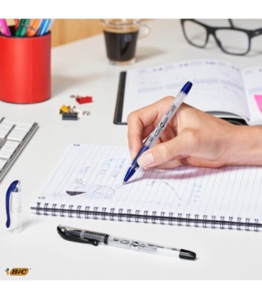 3 SZT. X DŁUGOPIS ŻELOWY BIC GEL-OCITY STIC CIENKA KOŃCÓWKA 0,5MM, NIEBIESKI