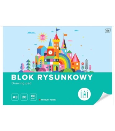 10 SZT. X BLOK RYSUNKOWY INTERDRUK A3 20 kartek, 80g