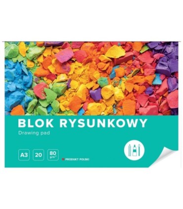 12 SZT. X BLOK RYSUNKOWY INTERDRUK A3 20 kartek, 80g