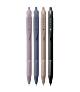 Zestaw 4 długopisów automatycznych żelowo olejowych Interdruk ACADEMY, każdy inny